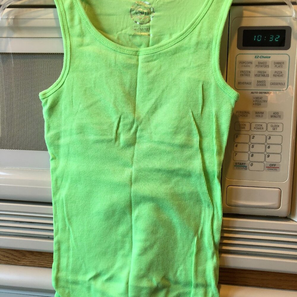 Girls SO Authentic American Heritage Ribbed Tank Top Lime Green M (10/12)